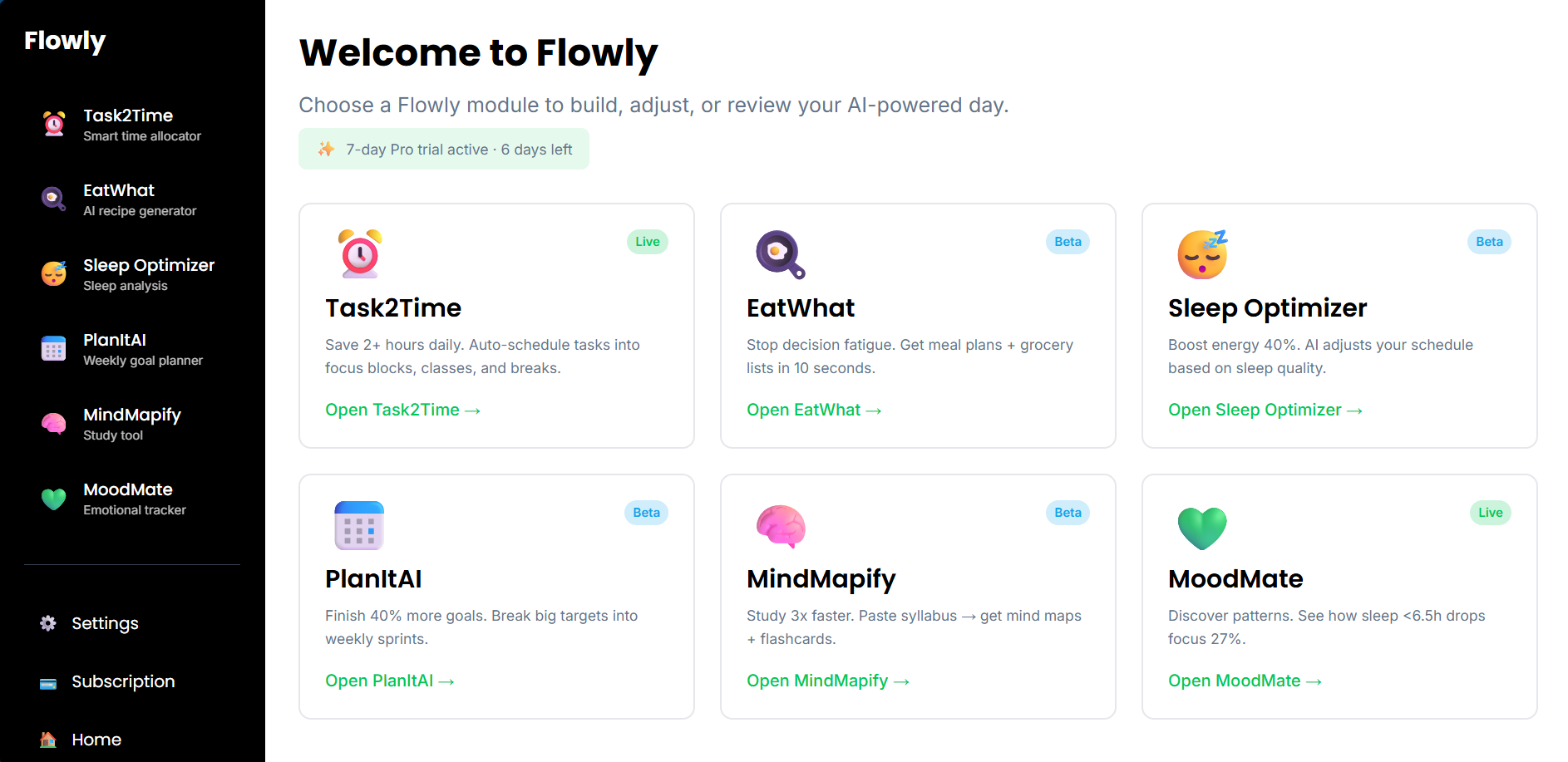 Flowly Dashboard Preview